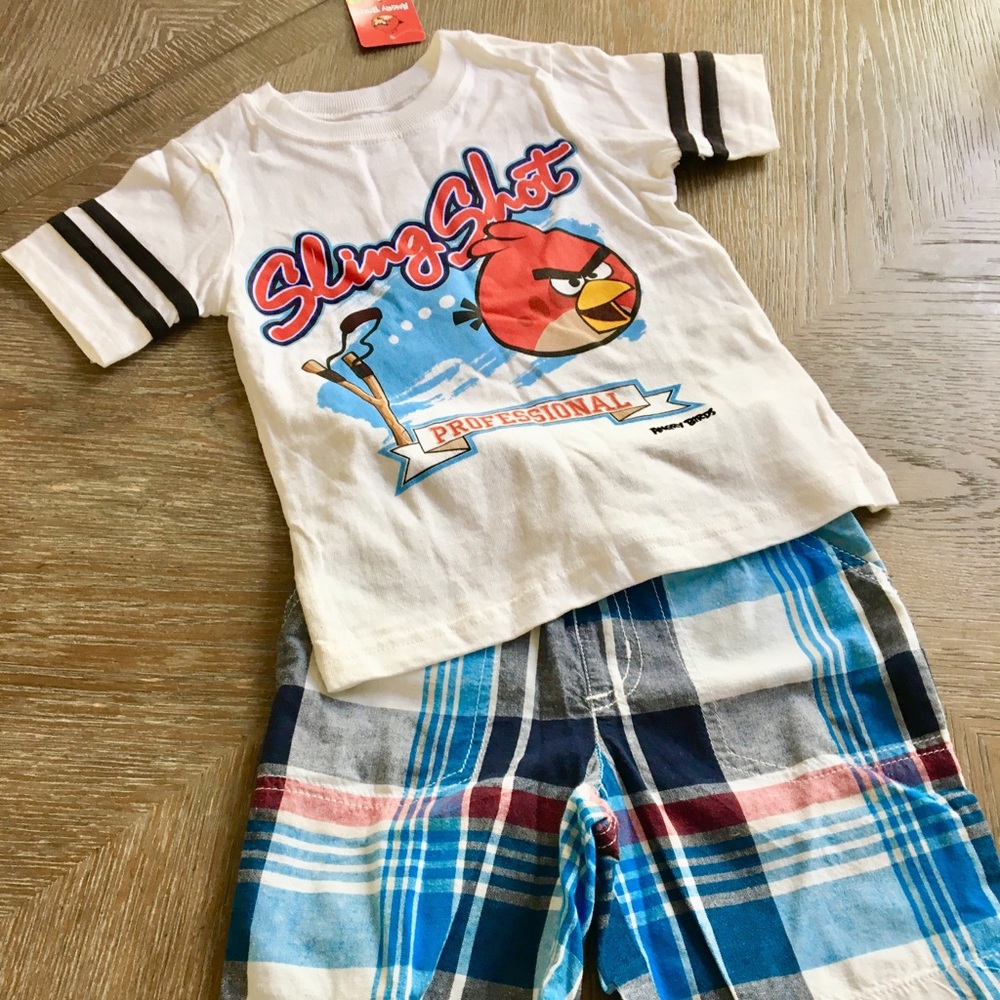 Angry Birds Boys Shirt and Jumping Short Set 3T